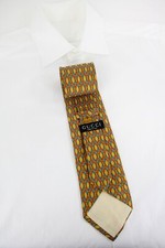 Gucci Krawatte Herren Einheitsgröße 100% Seide Spitz Klassisch Gelb Muster