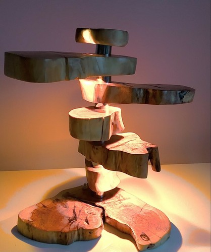 Lampe aus massivholz - , rustikal