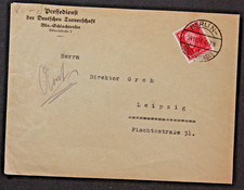 DR MiNr 414 EF Brief vom Pressedienst Deutsche Turnerschaft 24.11.26 (156-75)