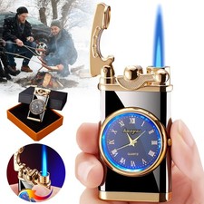 Luxus Feuerzeug Gas mit Uhr &