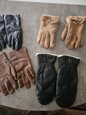 4 Paar Konvolut Damen oder Herren Vintage Leder Handschuhe 
