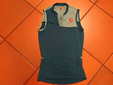 Damentrikot Rennrad Castelli, XS, ohne Ärmel, Petrol, drei Trikottaschen hinten