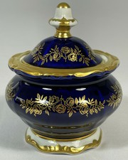 WEIMAR KATHARINA Deckeldose BONBONIERE Dose GOLD ROSE KOBALT-BLAU Thüringen