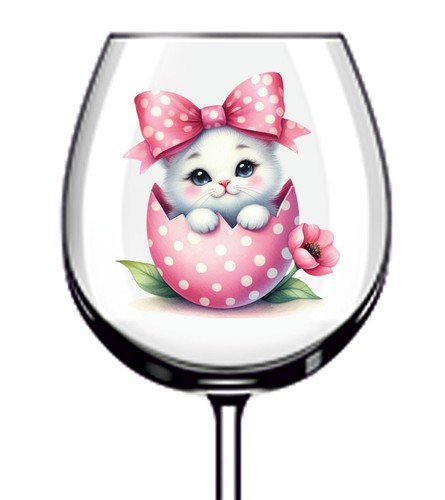 12x ostern weiße katze ei - ostern,
