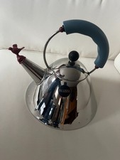 Vintage ALESSI Wasserkocher Wasserkessel Flötenkessel mit roter Vogelpfeife 9093