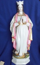Sehr alte Madonna Porzellan Figur, Hand Malerei, Gold Dekor, 46 cm, 4 +Kilogramm