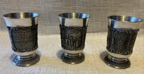 Zinnbecher schnapsbecher - 3x,