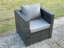 Fimous Rattan Einzelsessel Sofa Terrasse Outdoor Gartenmöbel mit Kissen