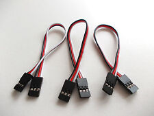 3 Stück Kabel 100mm/10cm Servokabel Steckerbuchse zu Steckerbuchse JR/Futaba 