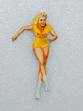 Blechschild Pin Up Veedol - MINI VARIANTE - 16x8cm - 1950er - kein Emailschild