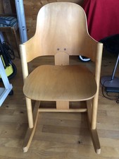 MOIZI Kufenstuhl Schaukelstuhl Stuhl aus Holz höhenverstellbar Kinder/Erwachsene