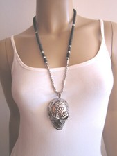 Edelstahl Totenkopf Hals Kette