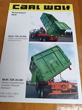 Prospekt Carl Wolf Muldenkipper MUK TZK Anhänger Sprache: D Traktor Schlepper 14