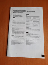 Lösungen Arbeitsheft Abschlussprüfung Deutsch Berufsfachschule Baden-Württemberg