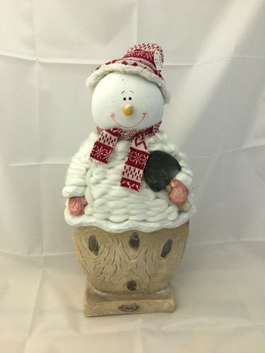Schneemann weiß rot 60cm aus - schneemann,