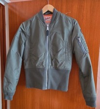 Schott Bomberjacke Damen Größe S Neu Khaki Original Ohne Etikett
