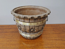 Blumentopf Übertopf Blumenkübel  Kunststoff EMSA  Holzoptik Vintage W-Germany