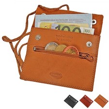 Branco kleiner flacher Brustbeutel Echt Leder Reise Brusttasche Geldtasche 420