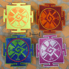 AUFNÄHER PATCH goa psy Hunab Ku Yantra Maya Mayan Symbol esoterik UV Aktiv 