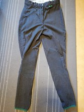 Reithose Echt Knieleder,schwarz gestreift,Jumper King Gr. 42 Neu
