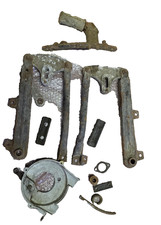 MZ Berliner Roller Ersatzteile Konvolut Fußrasten Halter Abdeckung DDR Altteile