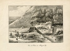 Antiker Meisterdruck - Frühe Lithographie - Kurort in den Ardennen - Anonym - ca. 1820