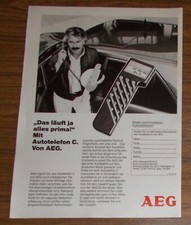 Seltene Werbung AEG Autotelefon C - Läuft ja prima C-Netz 1986