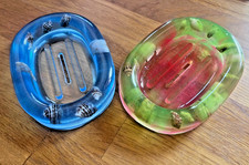 Seifenschale  aus Epoxidharz mit Muscheln und Krabbenscheren 12,5x9cm 