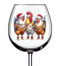 12x bunte Weihnachten Huhn UV