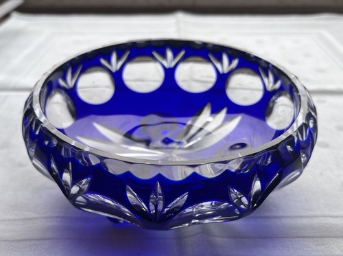 Blaue bleikristall schale - bleikristall,