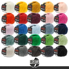 Lana Grossa 25 g Brigitte No. 3 Mohair Wolle Garn Stricken Häkeln 25 Farben