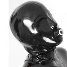 Schwarze Latex/Gummi Haube mit