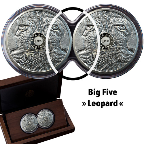 Silbermünzen big five - five, leopard