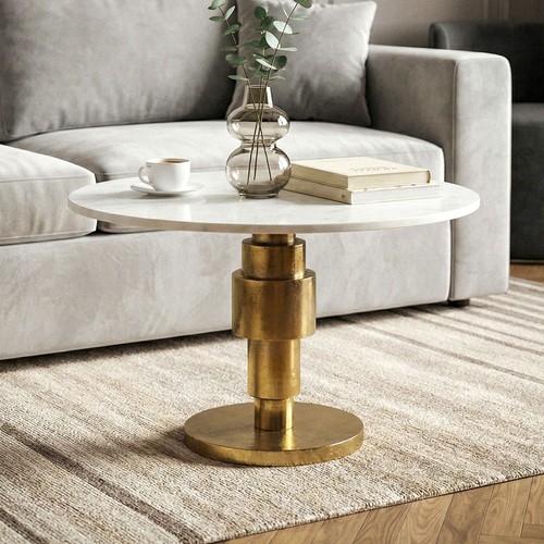 Couchtisch 60cm rund - , marmor