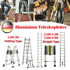 Teleskopleiter 2.6m-5m Alu Mehrzweckleiter Stehleiter 150kg Klappleiter CE EN131