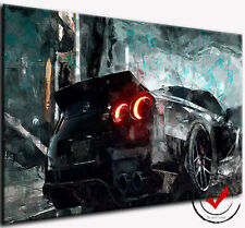 SCHWARZ AUTO WAGEN BILD LEINWAND RENNWAGEN DEKO WAND BILDER SPORT MOTORSPORT