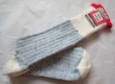 Vintage Deadstock GlenKnit 100% Nylon Socken CA00951 Canada hellblau creme meliert