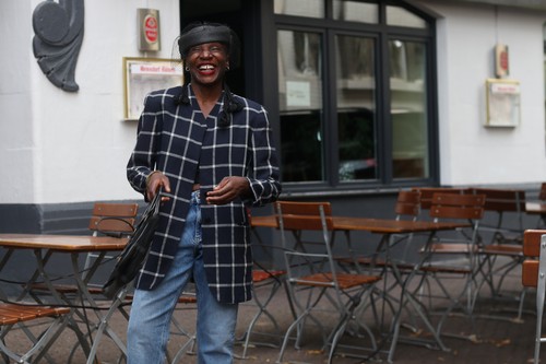Vintage 80s navy karo - navy, blazer