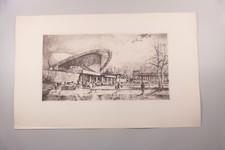 Radierung Horst Miesler Berlin Kongresshalle um 1970