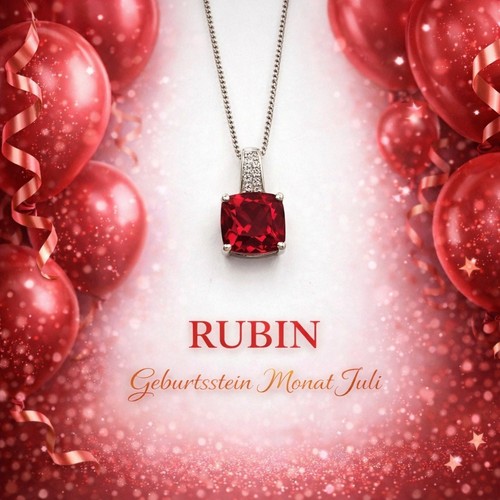 Rubin anhänger 925 - rubin, mit