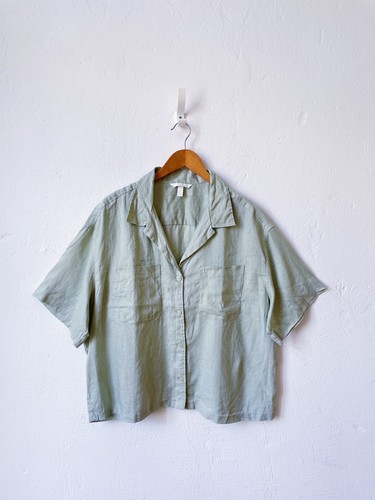Vintage leinenbluse gr l - h&m,