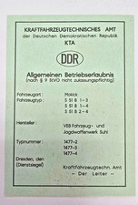 Simson kta papiere - papiere, ddr