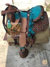 Western Leder Barrel Pferd Sattel Tack Set 10" bis 18" kostenloser Versand