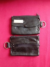 2 Schlüsseletui Leder Schwarz 