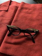 Brille Byblos Cat Eye  Super Zustand Schwarz Gold