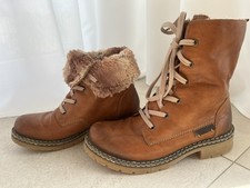 Rieker Stiefel 39 Cognac Braun, Warm Gefüttert, Glattleder