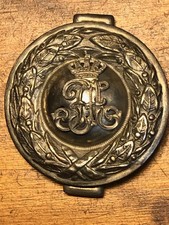 altes Koppelschloss für Feldbinde Ludwig August , Sachsen vor 1918 , versilbert