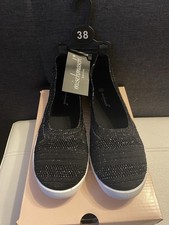 Damen Schuhe Größe 38 Schwarz Glitzer