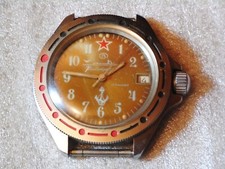 Vostok Komandirskie Uhr , russisch, Datum, Taucheruhr , U-Boot , 80 er J.
