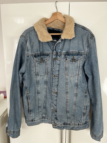 Zara jeansjacke mit teddyfell - jeansjacke,